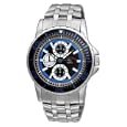 U.s. Polo Assn. Men's Us8457 Black And Blue Dial Silver-tone Bracelet Watch By U.s. Polo Assn.