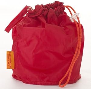 Red Small GoKnit Pouch Project Bag w/ Loop & Drawstring