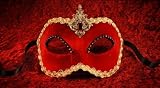 Carneval - Original handmade Venetian mask - Colombina Velluto Ducale red Erotic Line