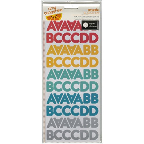 American Crafts 368971 Home Amy Tangerine Transparent Alphabet Stickers, Multicolored