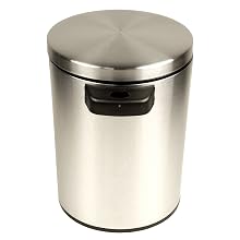 NST Nine Stars DZT-5-1S Infrared Touchless Automatic Motion Sensor Lid Open Trash Can, 1.3-Gallon