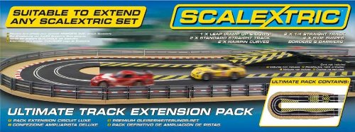 Scalextric C8514 - Track Extension Pack Ultimate - 1x Leap Ramp Up and Ramp Down 2 Straight - 2 Hairpin Curves - 2x 1/4 Straight - 4 Side Swipes