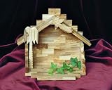 Stable Bethlehem. Height 15 cm. Hand-carved from olive wood in the Holy Land.IMAGE