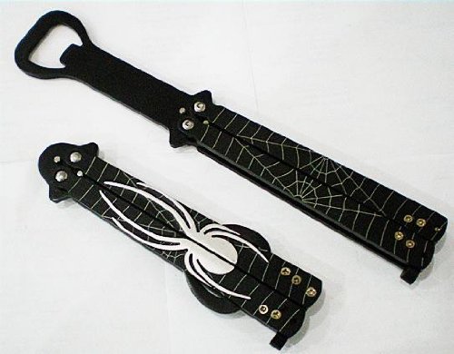 Black Spider Bottle Opener Butterfly Trainer
