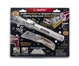Ampro T19735 6-LED Flashlight with Magnetic Pickup and Folding Snap-Lock Utility Knife