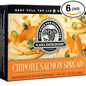 Alaska Smokehouse Chipotle Salmon Spread Serving Design, 3.5 Ounce Boxes (Pack of 6) by Alaska Smokehouse