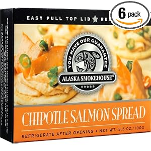 Alaska Smokehouse Chipotle Salmon Spread Serving Design, 3.5 Ounce Boxes (Pack of 6) by Alaska Smokehouse