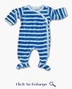 Blue Striped Footed Romper