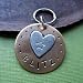 1 Round Copper Dog ID Tag with Silver Highlight (Sterling Highlight=heart)
