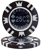 50 $.25 Coin Inlay Clay Poker Chips