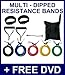 11pc RESISTANCE BANDS SET with FREE WORKOUT DVD - 100% Natural Latex Multi Dipped Tubes Ideal For Home Fitness, Yoga, Pilates, Abs, P90x + workout guide. An IceBrite Power Training Product