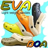 【EVA軽量サンダル（ボア付）/イエロー・24.5cm】