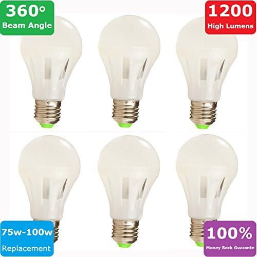 (6-Pack) ALDDN 75-100 Watt Equivalent, 360° Omni-Directional, LED Bulbs Light Daylight 5000K No-dimmable 10W A19 1200lm for 75-100W Replacement