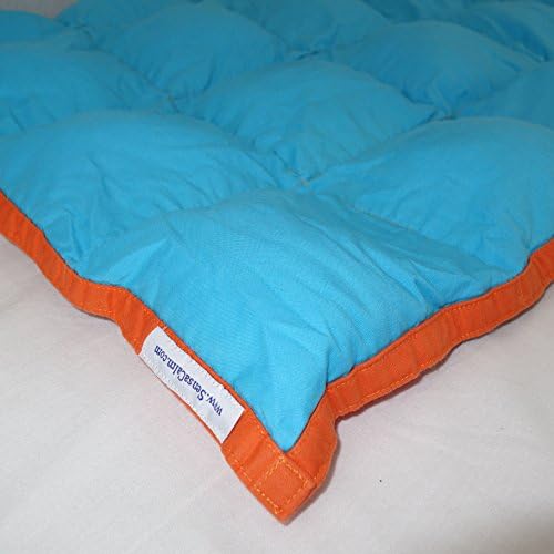 SensaCalm Therapeutic Medium Weighted Blanket - Scuba Blue with Orange-7 lb (for 50 lb child)