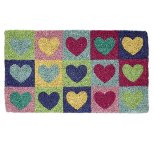 Shabby Chic Heart Coir Doormat, Door Mat