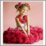Oopsy Daisy Raspberry Pettiskirt and White Tank with Raspberry Rosettes Set. Heirloom quality girl clothes. (Size 2-8)