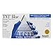 Ansell TNT Blue 92-575 Nitrile Glove, Chemical Resistant, Powdered, Disposable, Rolled Beaded Cuff, 9.5
