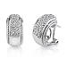 Starlet Sophistication: Sterling Silver Celebrity Style Hoop Earrings with CZ Diamonds