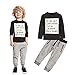 Elevin(TM)Kids Toddler Boys Handsome Black Blouse Tshirt+ Gray Casual Pants Outfits