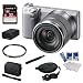 Sony NEX-5R NEX5R, NEX5RKS, NEX5RK NEX-5RK/S 16.1 MP Compact Interchangeable Lens Digital Camera with 18-55mm Lens and 3-Inch LCD in Silver + Sony 32GB Class 10 SD Card + Sony Camera Case + Replacement Battery Pack + Tiffen 49mm Filter + Accessory Kit