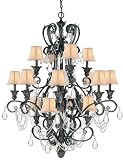 Crystorama 6710-DR, Winslow Crystal 3 Tier Chandelier Lighting, 16 Light, 960 Total Watts, Rust