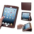 Acase iPad Mini Genuine Leather Case / Cover (Apple iPad Mini 7.9 inch Tablet) with Built-in Stand - Support Smart Cover Function for Mini iPad (ChestNut) - Red