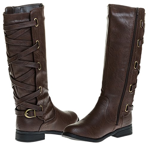 Womens Riding Boots Lace Up Back Strap Winter Shoes Desertcart INDIA - Main Image