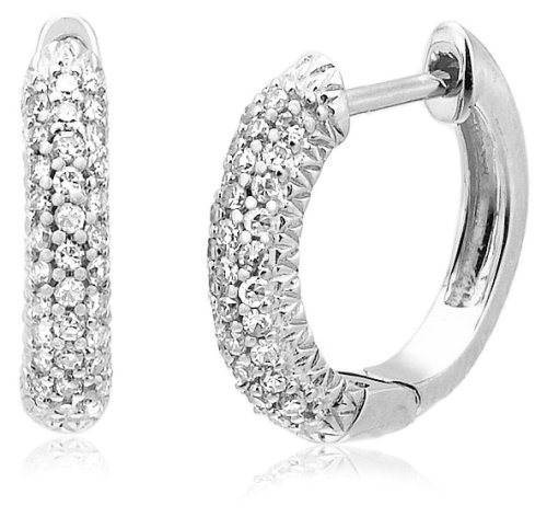 14k White or Yellow Gold Diamond Hoop Earrings (1/4 cttw, G-H Color, I1 Clarity)