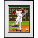 Boston Red Sox Jon Lester's 2008 No hitter Celebration; Vertical with Overlay - Matted 8x10 Photo in Aluminum Frame