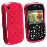 Clear Hot Pink Rubber Skin TPU Case for Blackberry Curve 8520 8530 9300 9330