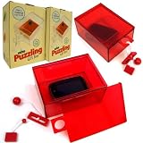 Clear Plastic Puzzle Gift Boxes - Red - 2pk