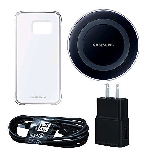 Samsung Wireless Charging Pad with Protective Cover for Galaxy S6 Edge - Retail Packaging - Black