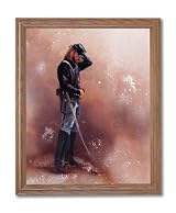 Civil War Blue Soldier Home Decor Wall Picture Oak Framed Art Print