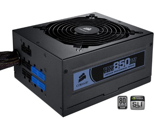Corsair CMPSU-850HX 850-Watt HX Professional Series 80 Plus Certified Power Supply compatible with Core i7 and Core i5