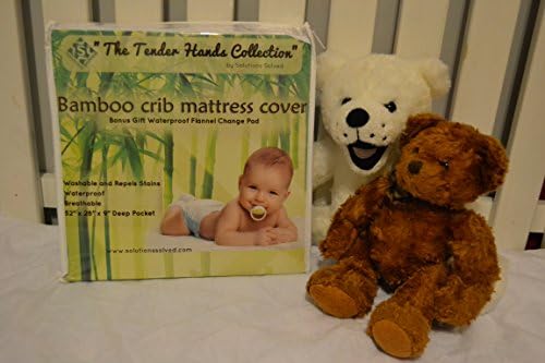 Bamboo Crib Mattress Cover with Free Change Pad, Soft Waterproof Crib Mattress Protector Hypo Allergenic, Breathable Repels Stains with Deep Nine Inch Fitted Pocket Crib Mattress Pad