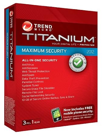 Trend Micro Titanium Maximum Security 2012, 3 User, 1 Year Subscription (PC)