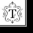 Monogram Elegant Initial Luncheon Napkin - T Monogram Elegant Initial Luncheon Napkin - T