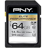 PNY Elite Performance 64 GB High Speed SDXC Class 10 UHS-I, U3 up to 95 MB/Sec Flash Card (P-SDX64U395-GE)