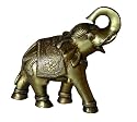 Elefant | Weitsicht und Stabilität - Indische Elefantenskulptur aus Messing mit Gravur 16cm | Indische Kunst