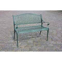 Gartenbank NAPOLI aus wetterfestem Aluguss, GR�N