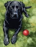 Black Lab Dog Art Print Signed by Artist DJ Rogers