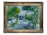 Art Reproduction Oil Painting - Renoir Paintings: L'Estaque, 1882 with Renaissance Dark Champagne Frame - Dark Champagne Finish - 40 X 50 - Hand Painted Framed Canvas Art