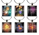 DAZZLING FIREWORKS Set #2 ~ Wine Glass Charms/Markers ~ Stemware Charms/Markers ~ Set of Six (6)