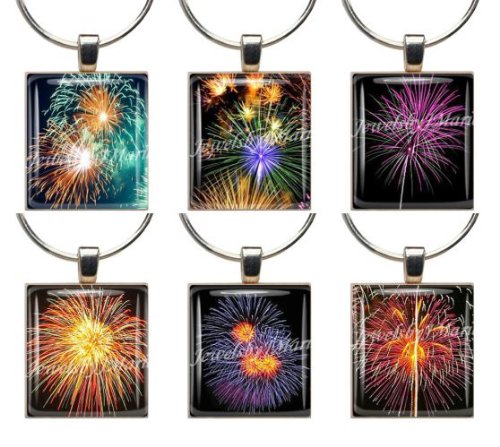 DAZZLING FIREWORKS Set #2 ~ Wine Glass Charms/Markers ~ Stemware Charms/Markers ~ Set of Six (6)