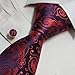 Purple Patterned Woven Silk Neckie Cufflinks Gift Box Set FireBrick valentines day A1189