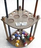8 Cue Stick Pool Table Ball floor Rack W/ Scorer Oak Finish