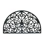 "Serene Garden" Rubber Cast Iron Door Mat - 18" x 30" inch Entry Mat - Black
