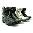 New Womens Military Army Lace Up Flat Ankle Boots