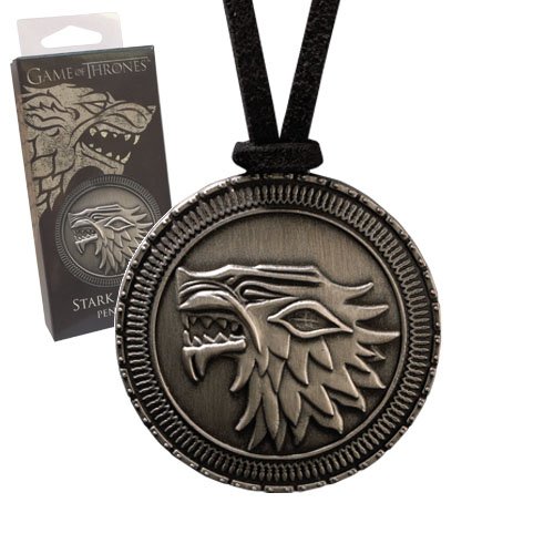 Game of Thrones Stark Direwolf Shield Die-Cast Pendant Necklace