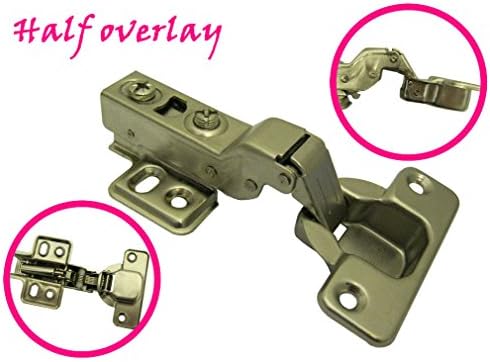 Hnfshop Dia 1.6"/40mm European Style Half Overlay Hydraulic Soft-close Hinge for Cabinet Kitchen Cupboard Door
